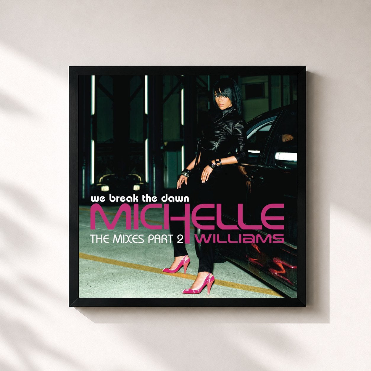 #noir Tableau carré de l'album We Break The Dawn - The Mixes Part 2 de Michelle Williams, cadre noir 32x32 cm