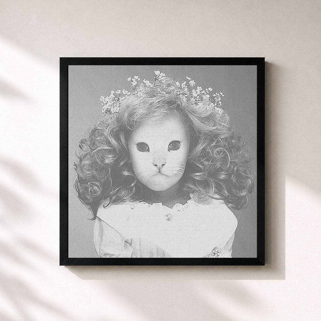 #noir Tableau carré de l'album ETERNITY de Mr.Kitty, cadre noir 32x32 cm