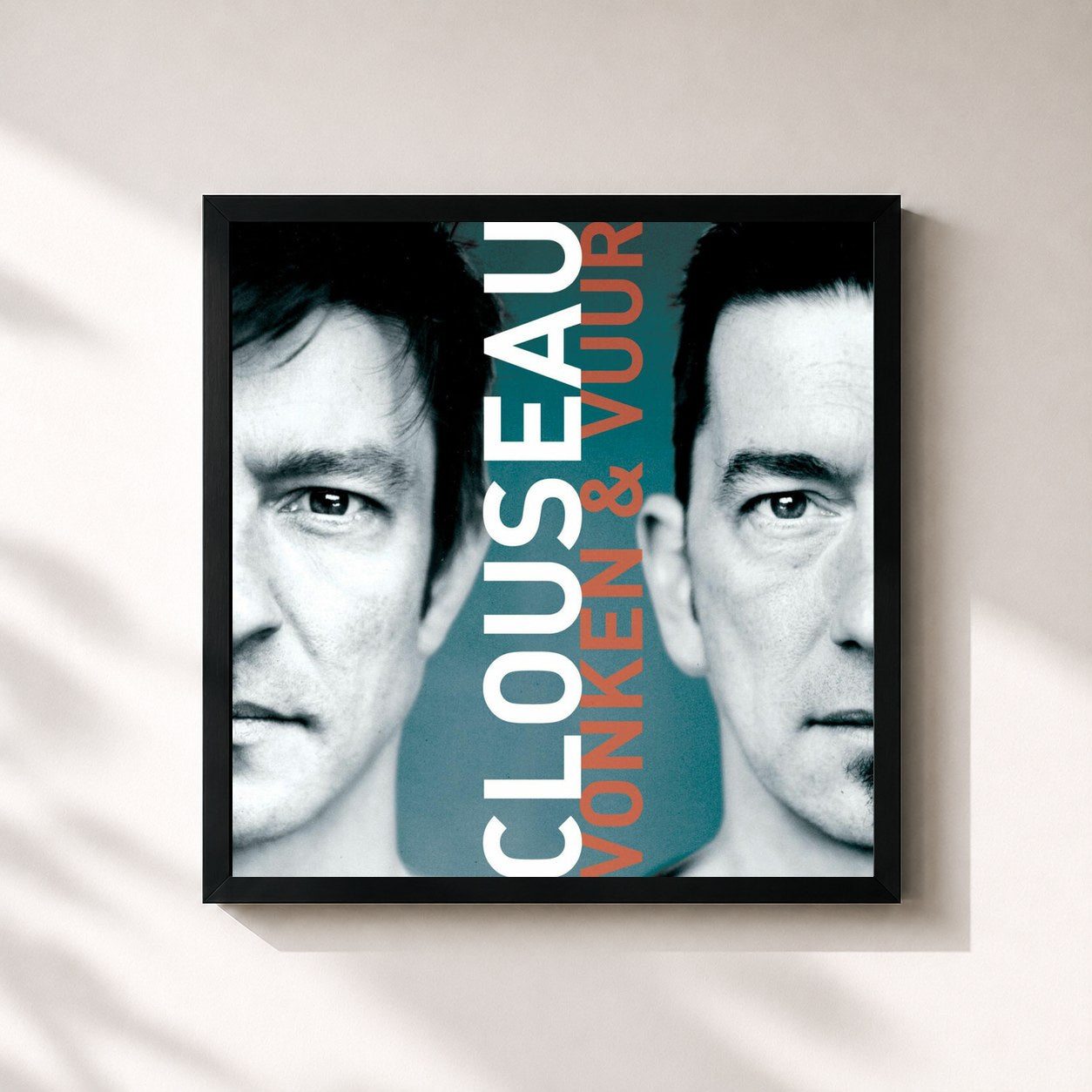 #noir Tableau carré de l'album Vonken & Vuur de Clouseau, cadre noir 32x32 cm