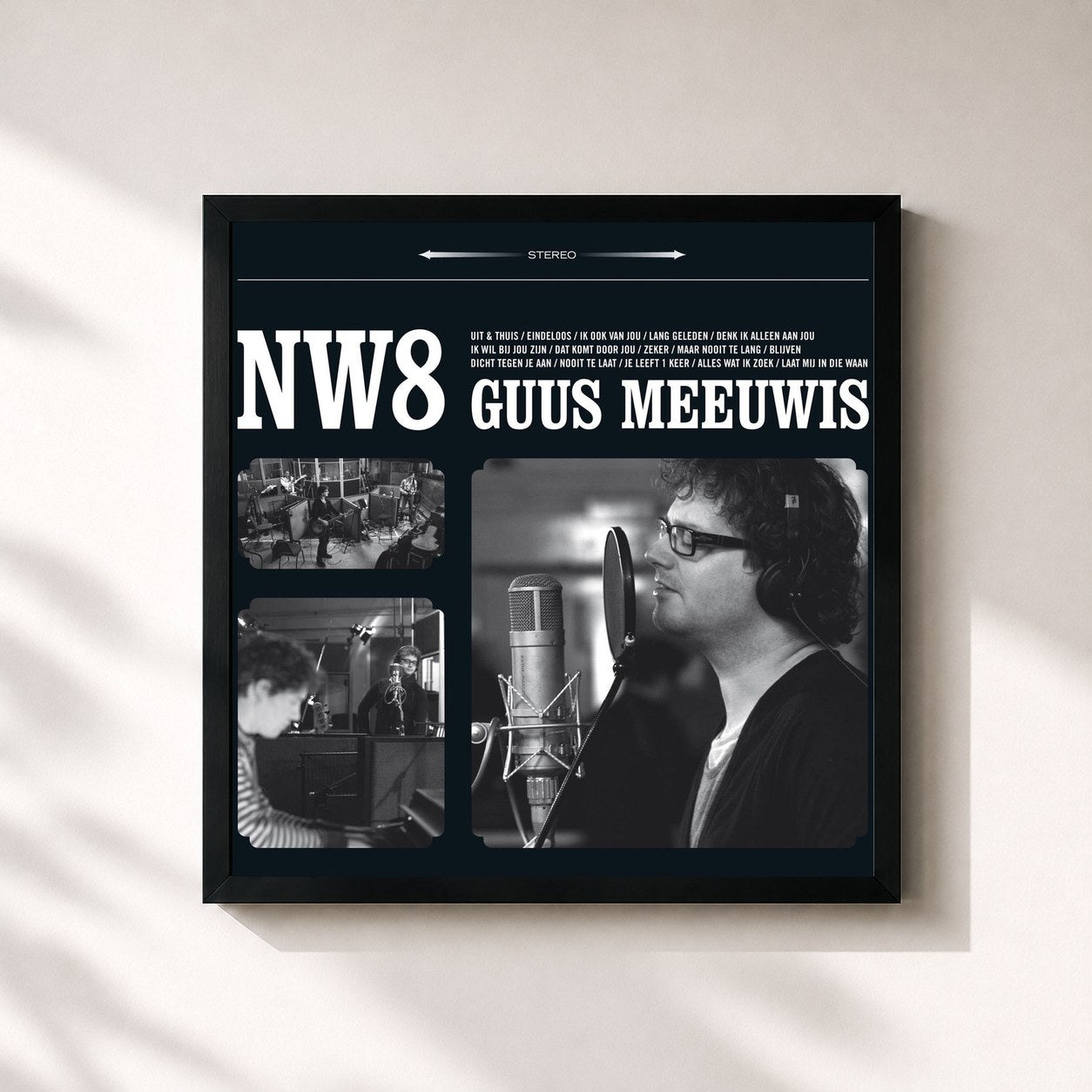 #noir Tableau carré de l'album NW8 de Guus Meeuwis, cadre noir 32x32 cm