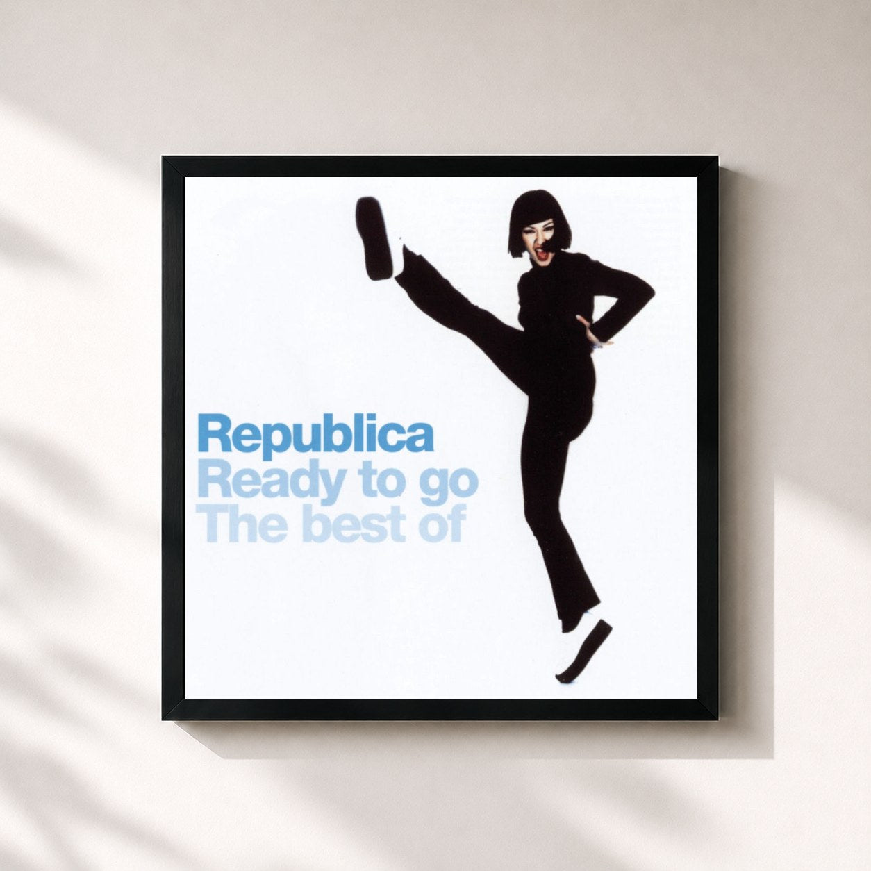 #noir Tableau carré de l'album Ready To Go de Republica, cadre noir 32x32 cm