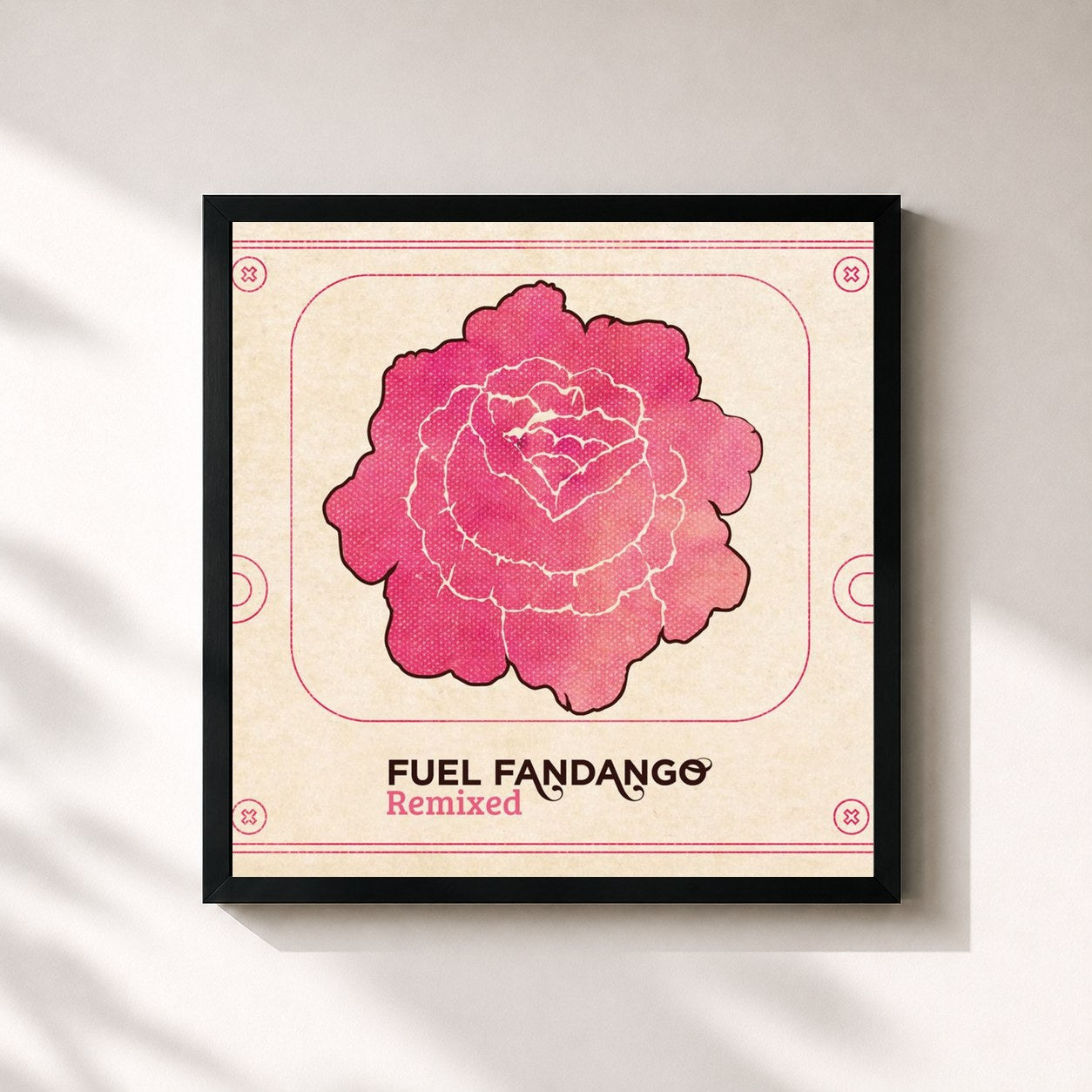 #noir Tableau carré de l'album Remixed de fuel fandango, cadre noir 32x32 cm