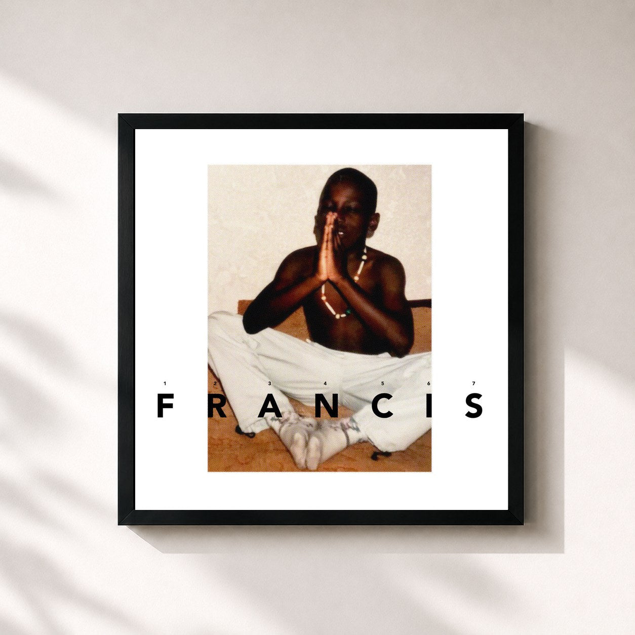 #noir Tableau carré de l'album Francis de Frenna, cadre noir 32x32 cm