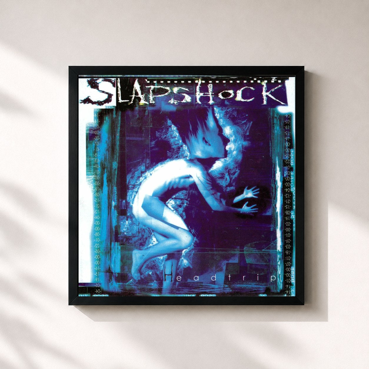 #noir Tableau carré de l'album Headtrip de Slapshock, cadre noir 32x32 cm