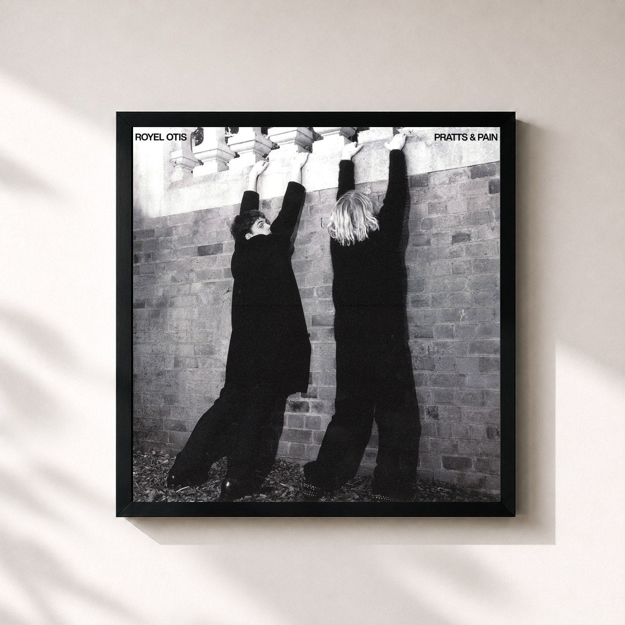 #noir Tableau carré de l'album PRATTS & PAIN de Royel Otis, cadre noir 32x32 cm