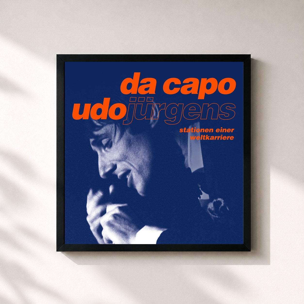 #noir Tableau carré de l'album da capo, Udo Jürgens de Udo Jürgens, cadre noir 32x32 cm