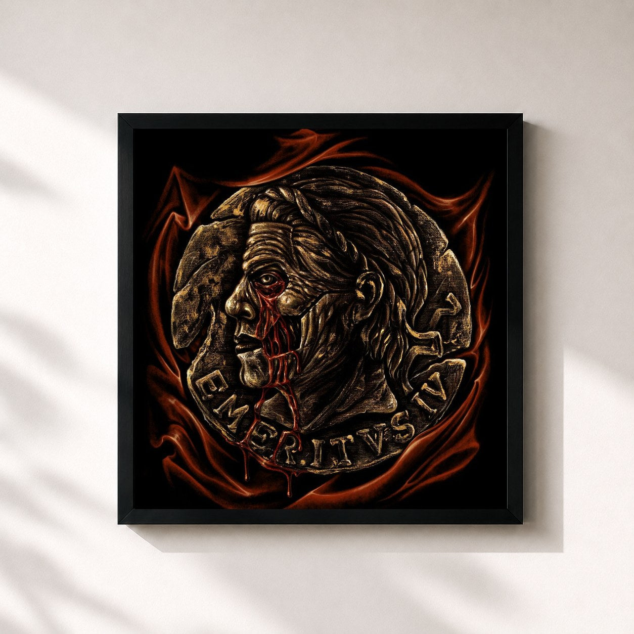 #noir Tableau carré de l'album [MESSAGE FROM THE CLERGY] de Ghost, cadre noir 32x32 cm