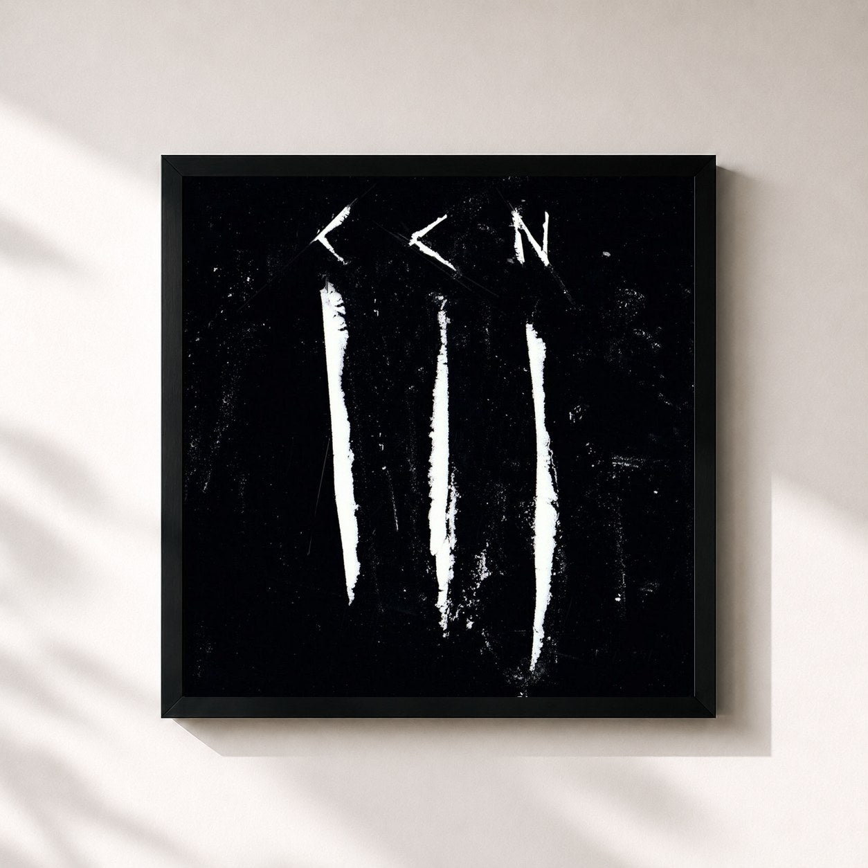 #noir Tableau carré de l'album Carlo Cokxxx Nutten 3 de Bushido, cadre noir 32x32 cm