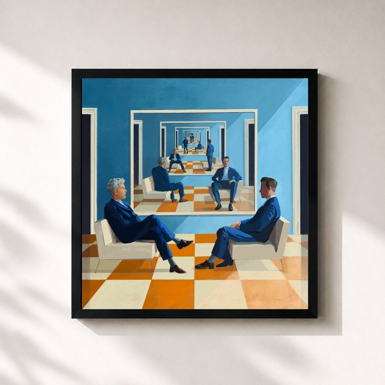 #noir Tableau carré de l'album 22:22 de Polo & Pan, cadre noir 32x32 cm