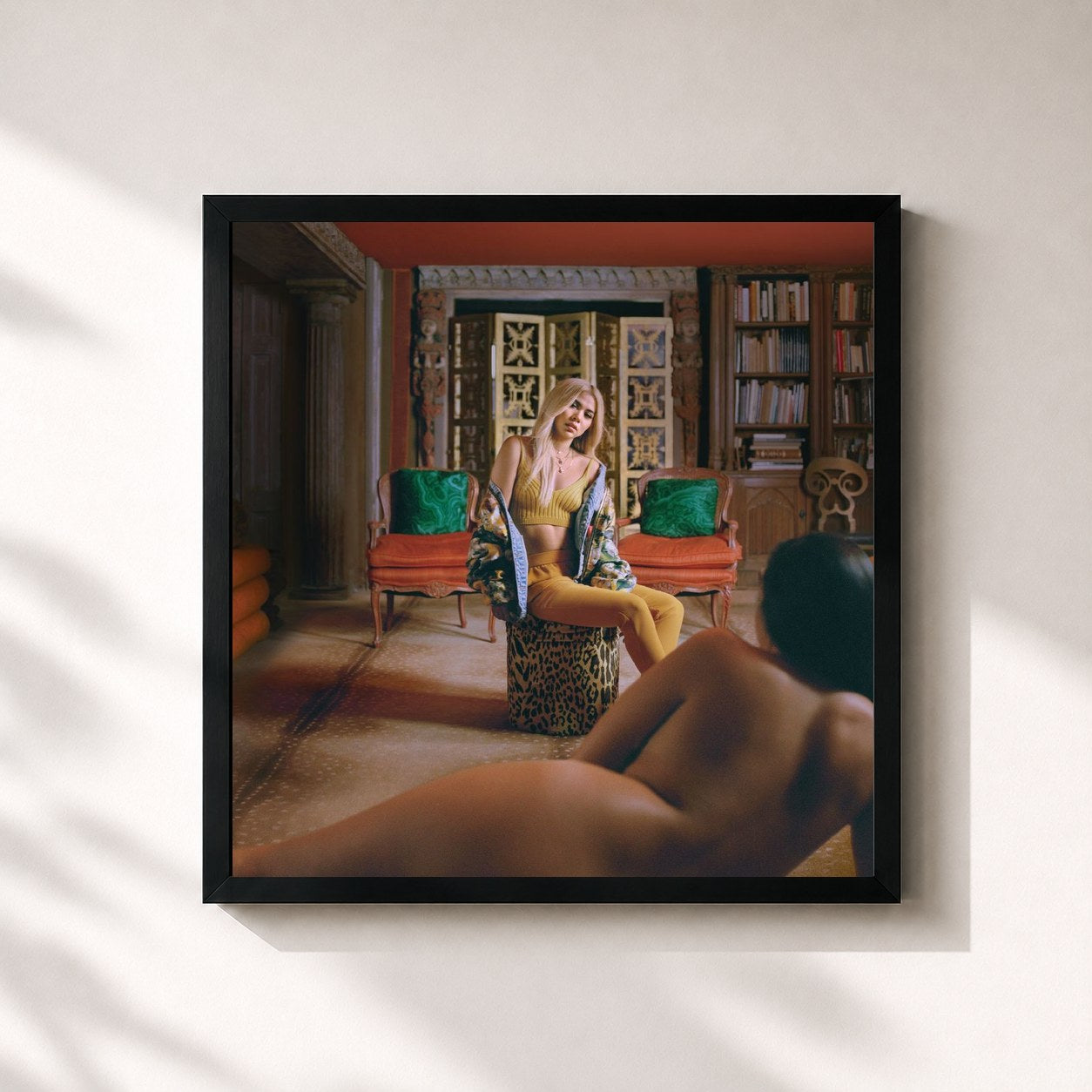 #noir Tableau carré de l'album Expectations de Hayley Kiyoko, cadre noir 32x32 cm