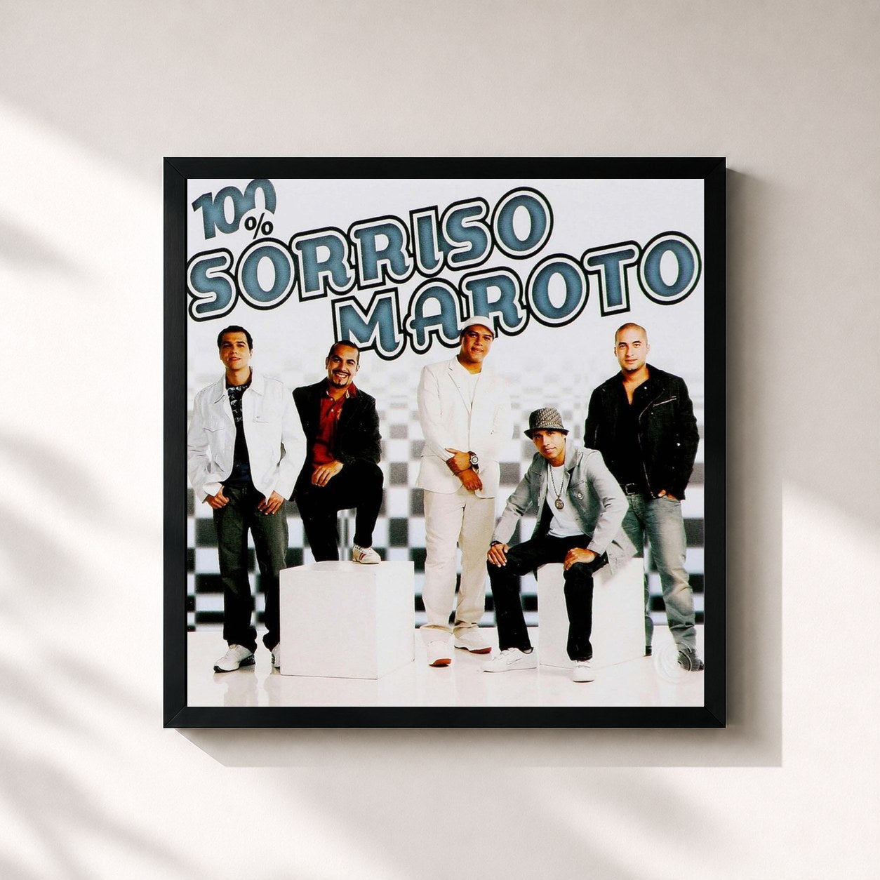 #noir Tableau carré de l'album 100% Sorriso Maroto de Sorriso Maroto, cadre noir 32x32 cm