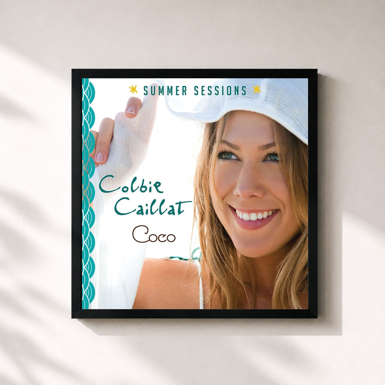 #noir Tableau carré de l'album Coco - Summer Sessions de Colbie Caillat, cadre noir 32x32 cm