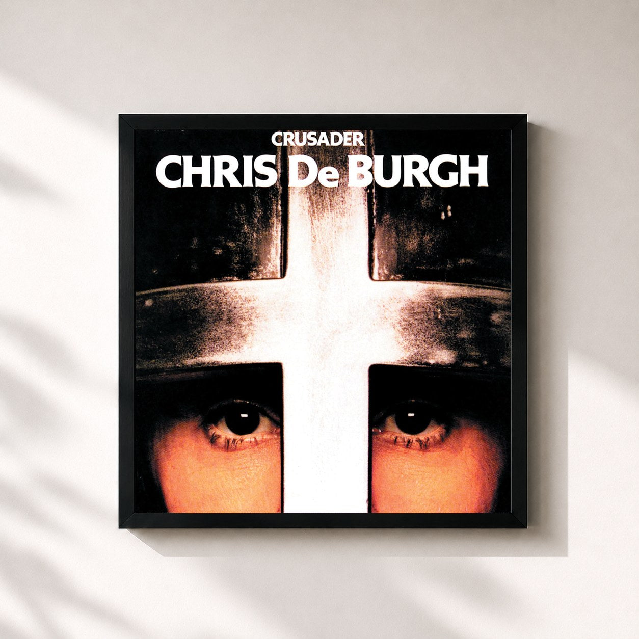#noir Tableau carré de l'album Crusader de Chris de Burgh, cadre noir 32x32 cm
