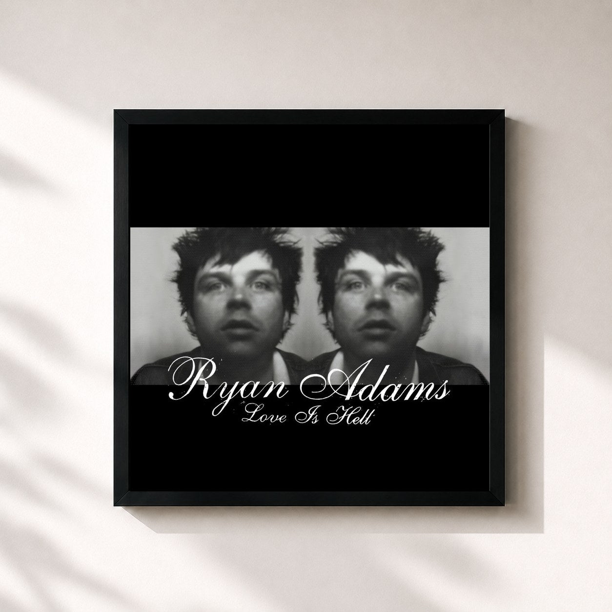 #noir Tableau carré de l'album Love Is Hell de Ryan Adams, cadre noir 32x32 cm