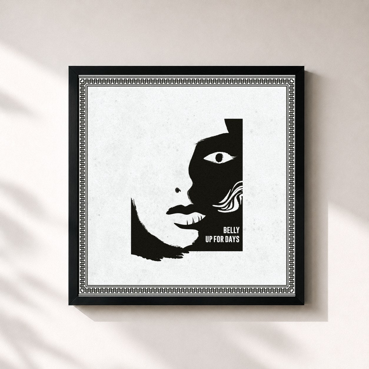 #noir Tableau carré de l'album Up For Days de Belly, cadre noir 32x32 cm
