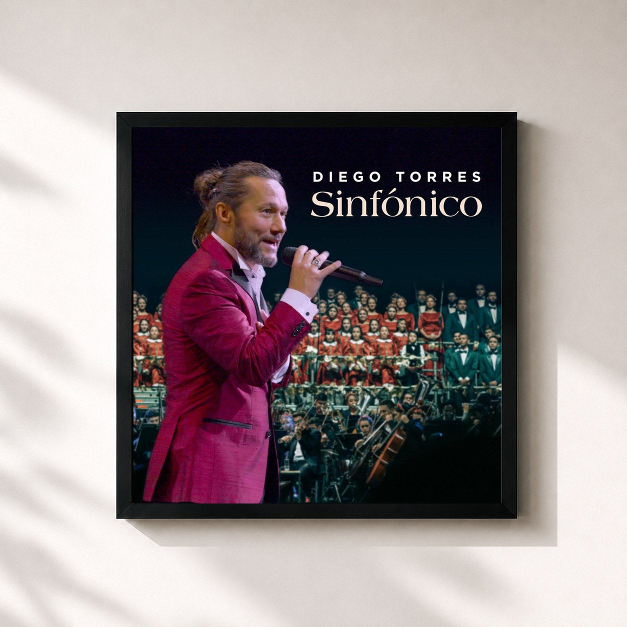#noir Tableau carré de l'album Diego Torres Sinfónico de Diego Torres, cadre noir 32x32 cm