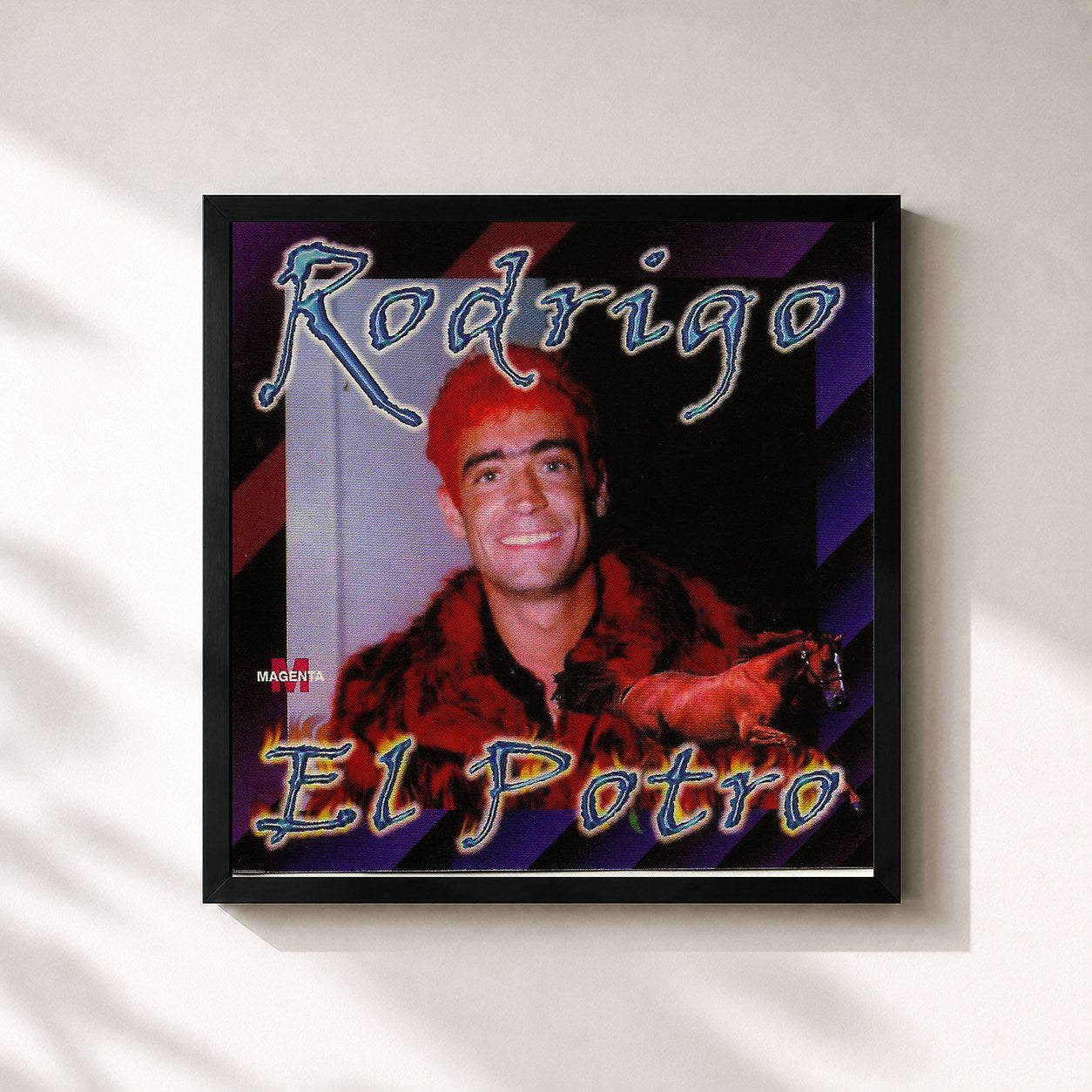 #noir Tableau carré de l'album Rodrigo - El potro de Rodrigo, cadre noir 32x32 cm