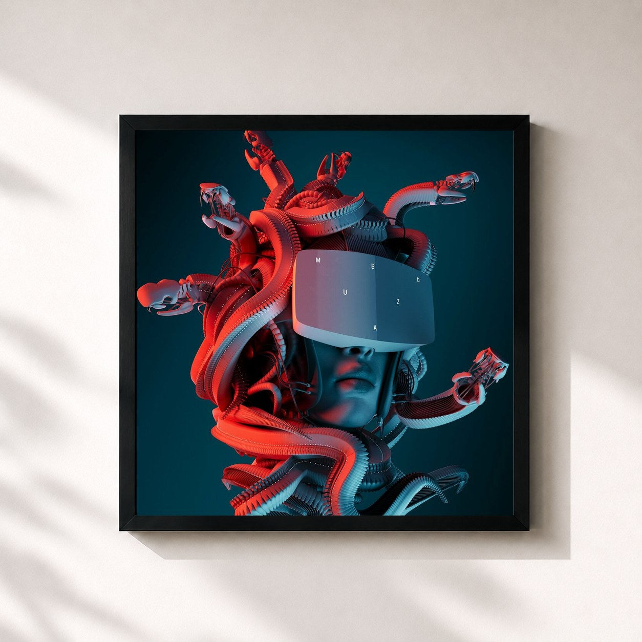 #noir Tableau carré de l'album MEDUZA de Meduza, cadre noir 32x32 cm