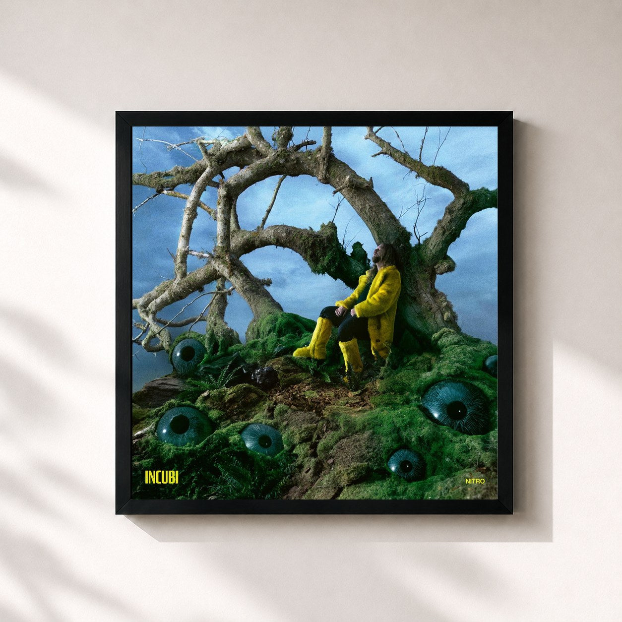 #noir Tableau carré de l'album Incubi de Nitro, cadre noir 32x32 cm