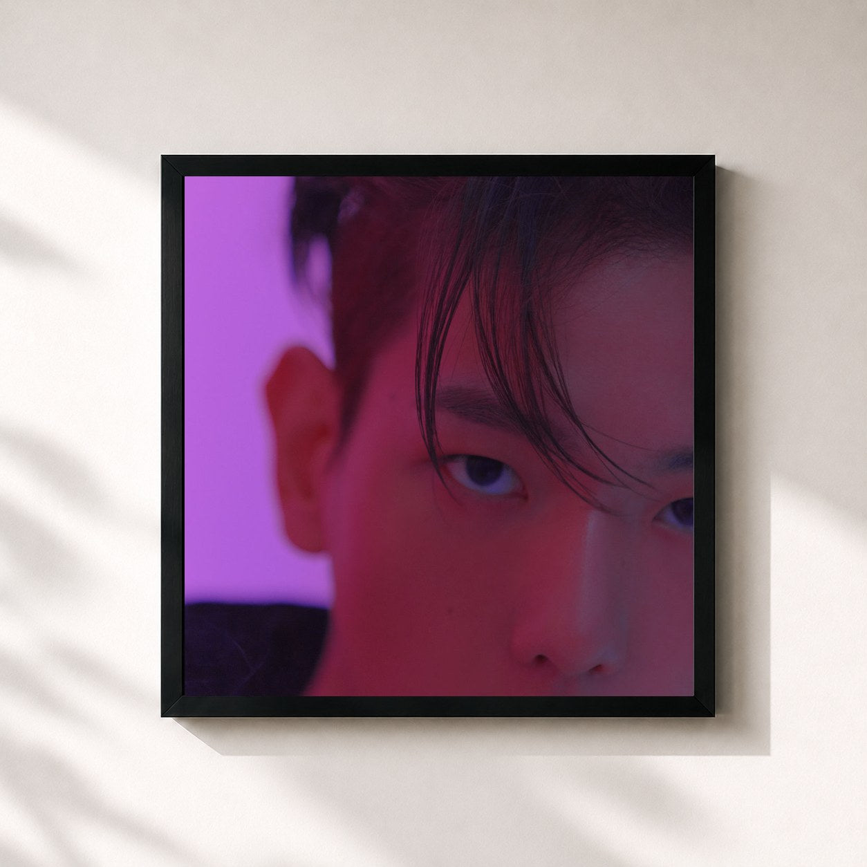 #noir Tableau carré de l'album Delight - The 2nd Mini Album de BAEKHYUN, cadre noir 32x32 cm
