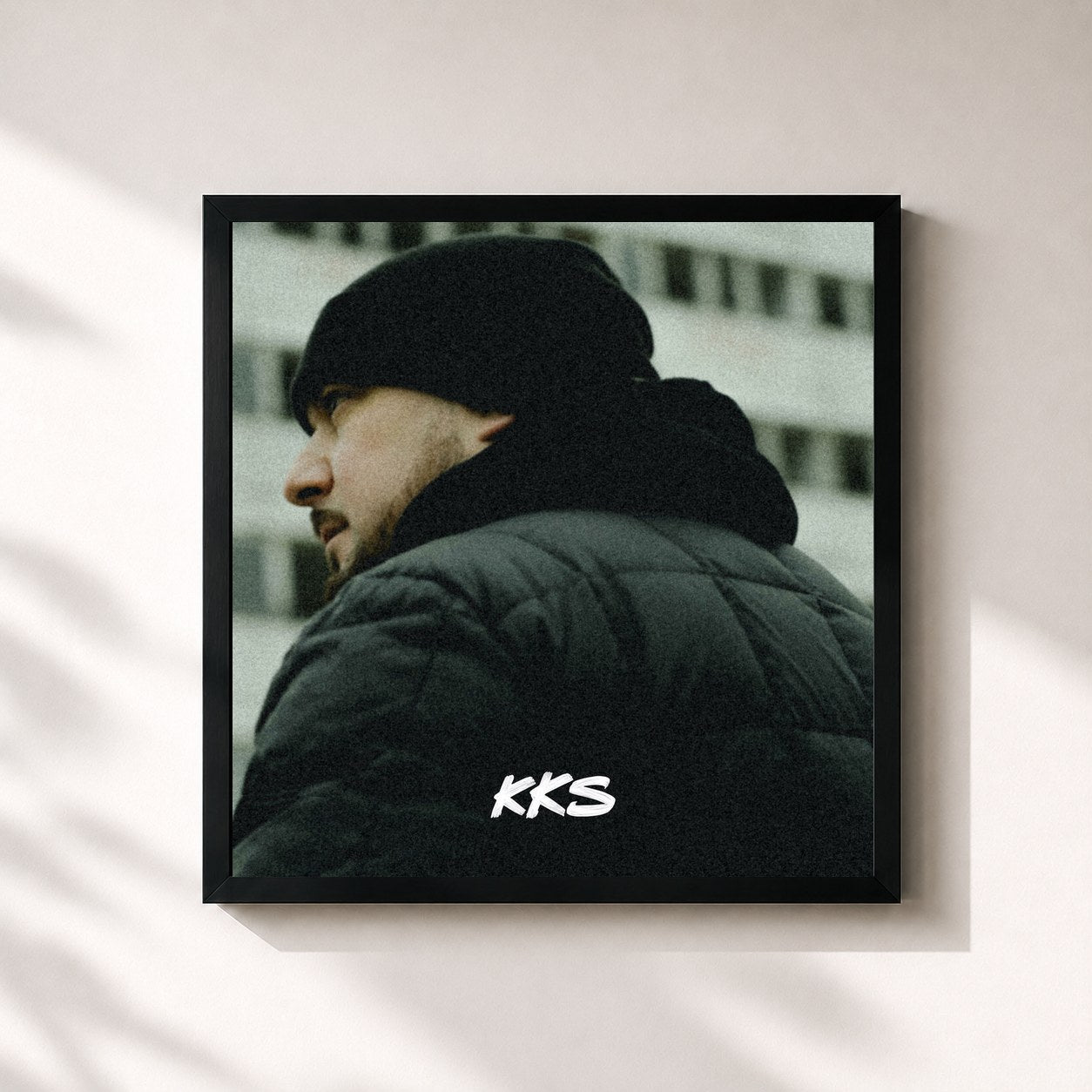 #noir Tableau carré de l'album KKS de Kool Savas, cadre noir 32x32 cm