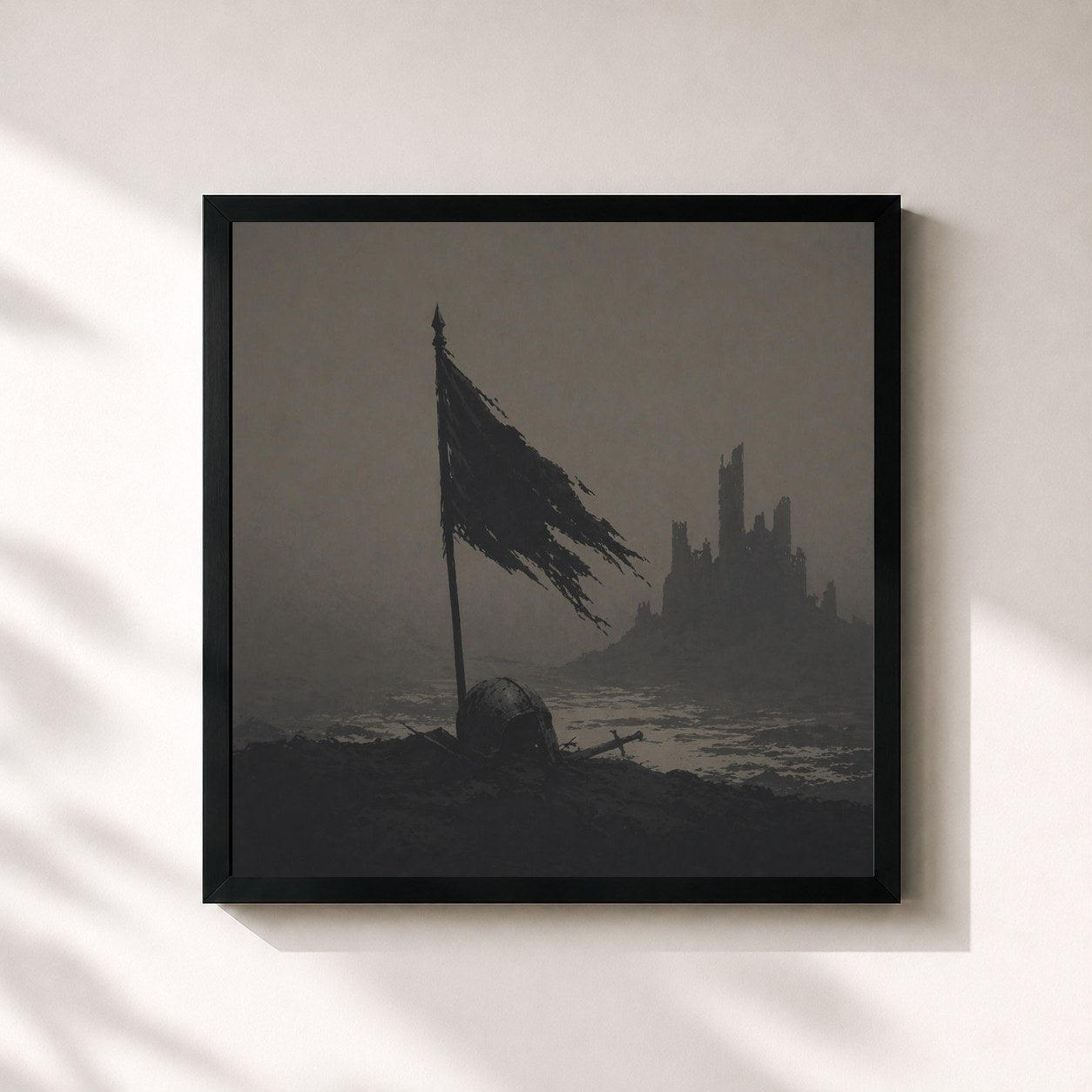 #noir Tableau carré de l'album Lost Honor de SION, cadre noir 32x32 cm