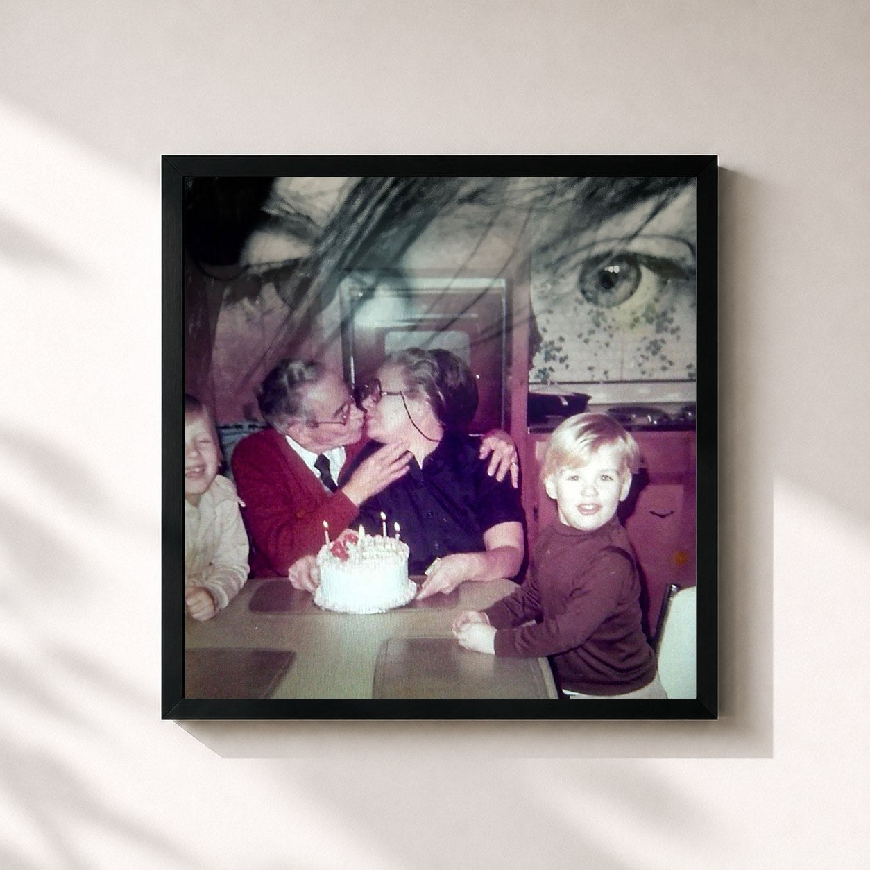 #noir Tableau carré de l'album Chris de Ryan Adams, cadre noir 32x32 cm