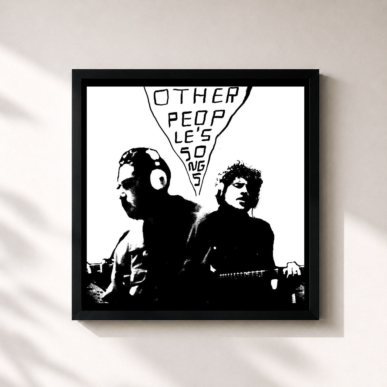 #noir Tableau carré de l'album Other People's Songs Volume One de Damien Jurado, cadre noir 32x32 cm