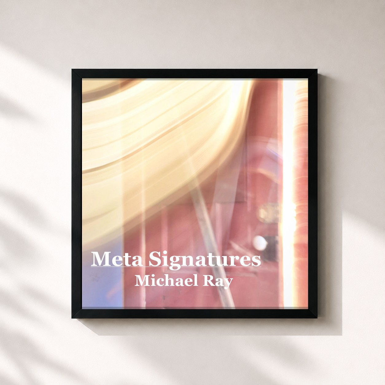 #noir Tableau carré de l'album Meta Signatures de Michael Ray, cadre noir 32x32 cm