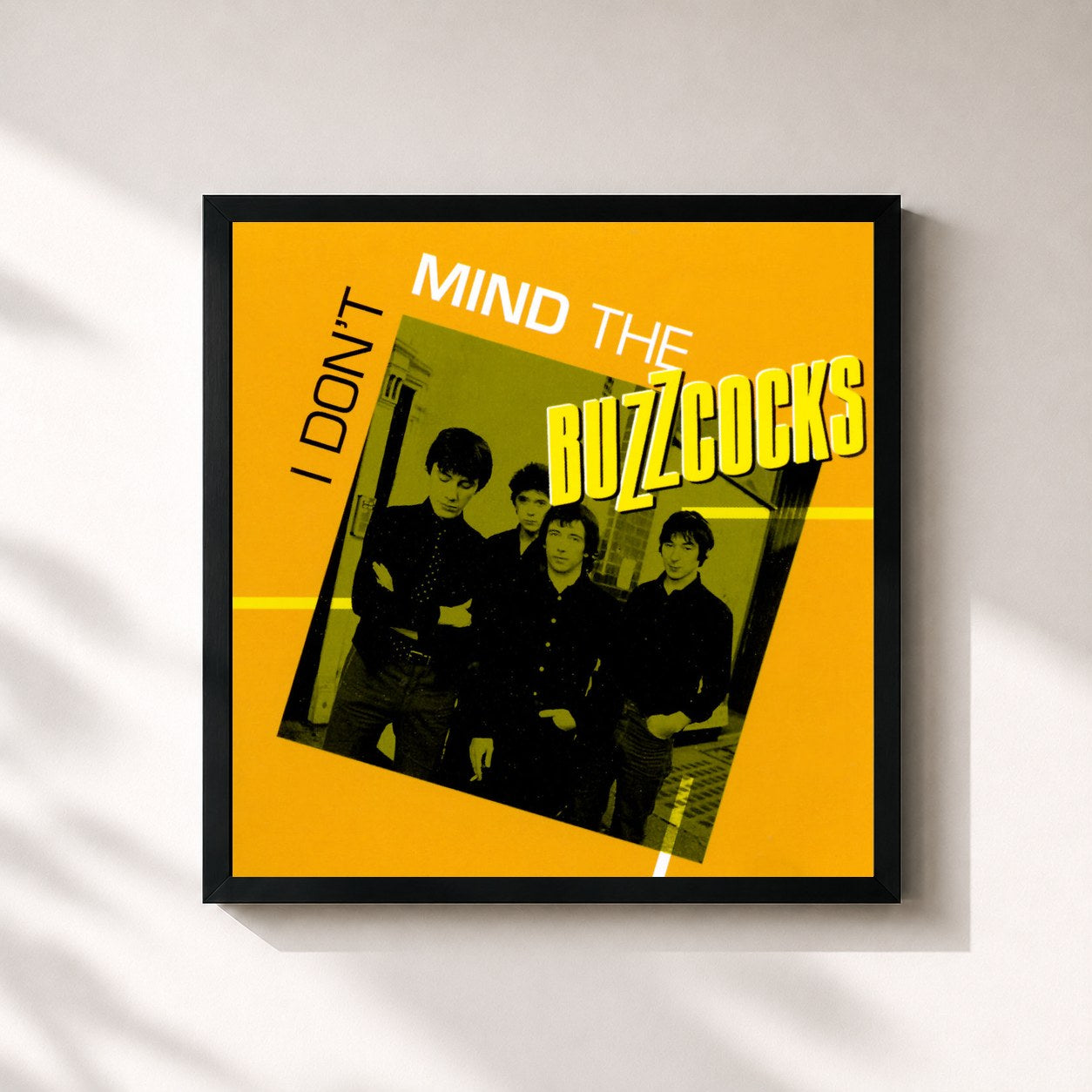 #noir Tableau carré de l'album I Don't Mind The Buzzcocks de Buzzcocks, cadre noir 32x32 cm