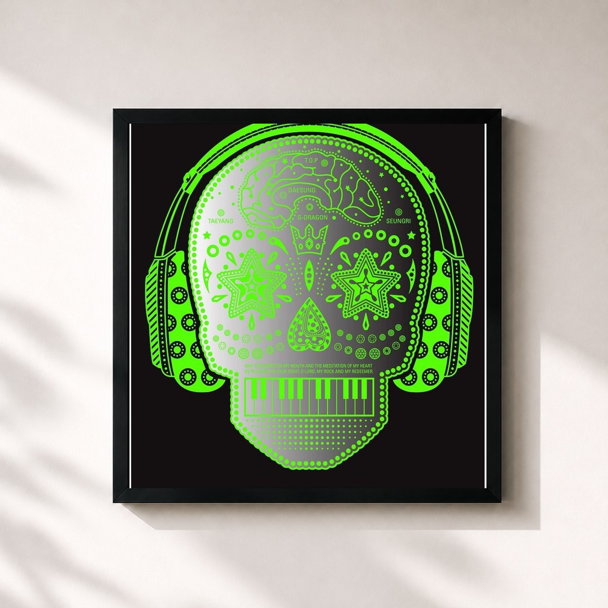 #noir Tableau carré de l'album BIGBANG Special Edition de Bigbang, cadre noir 32x32 cm