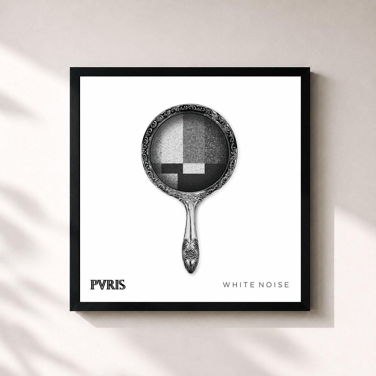 #noir Tableau carré de l'album White Noise (Deluxe Version) de PVRIS, cadre noir 32x32 cm