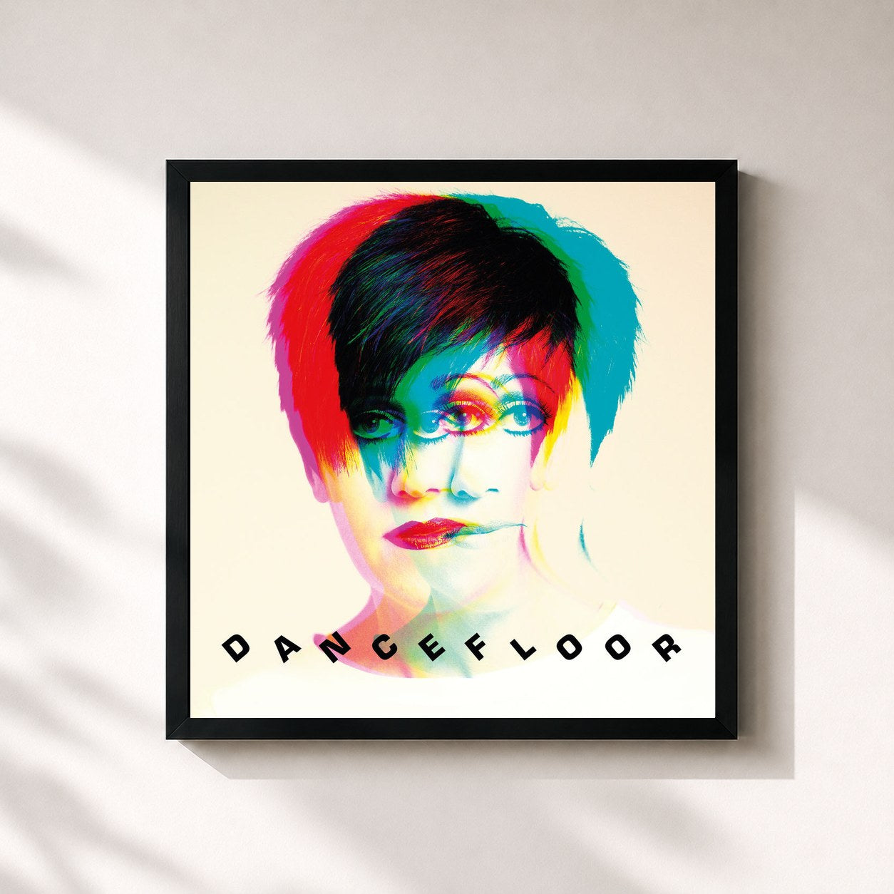 #noir Tableau carré de l'album Dancefloor de Tracey Thorn, cadre noir 32x32 cm