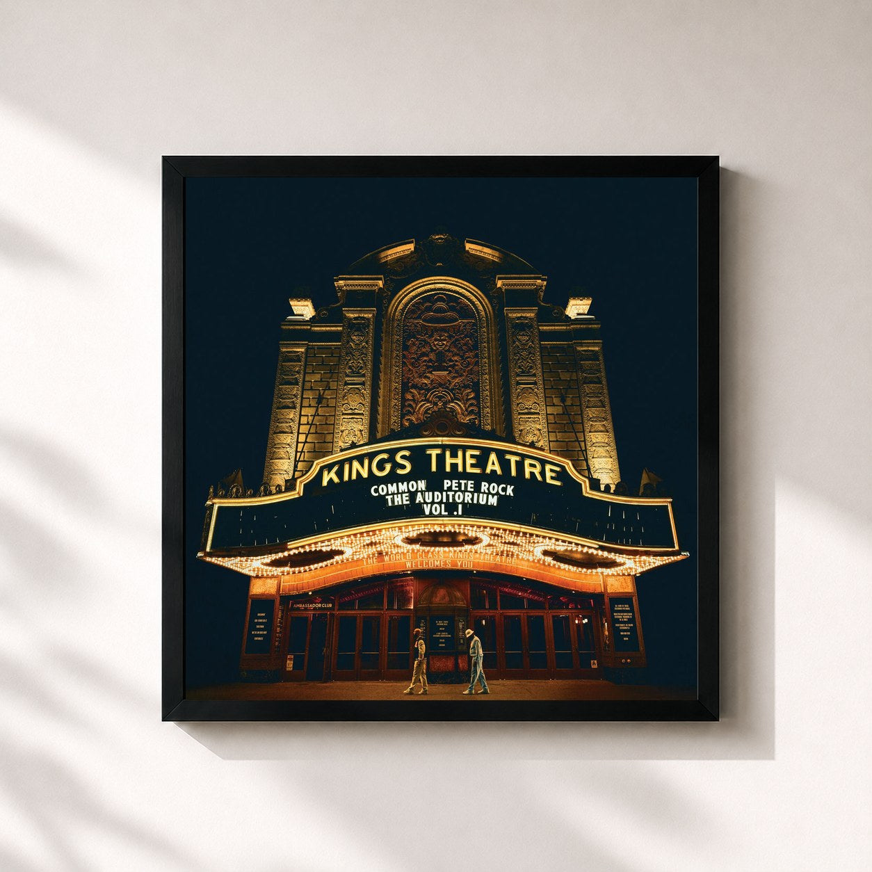 #noir Tableau carré de l'album The Auditorium Vol. 1 de Common, cadre noir 32x32 cm