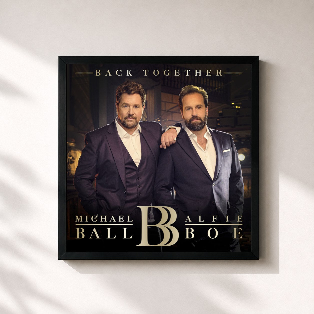 #noir Tableau carré de l'album Back Together de Michael Ball, cadre noir 32x32 cm