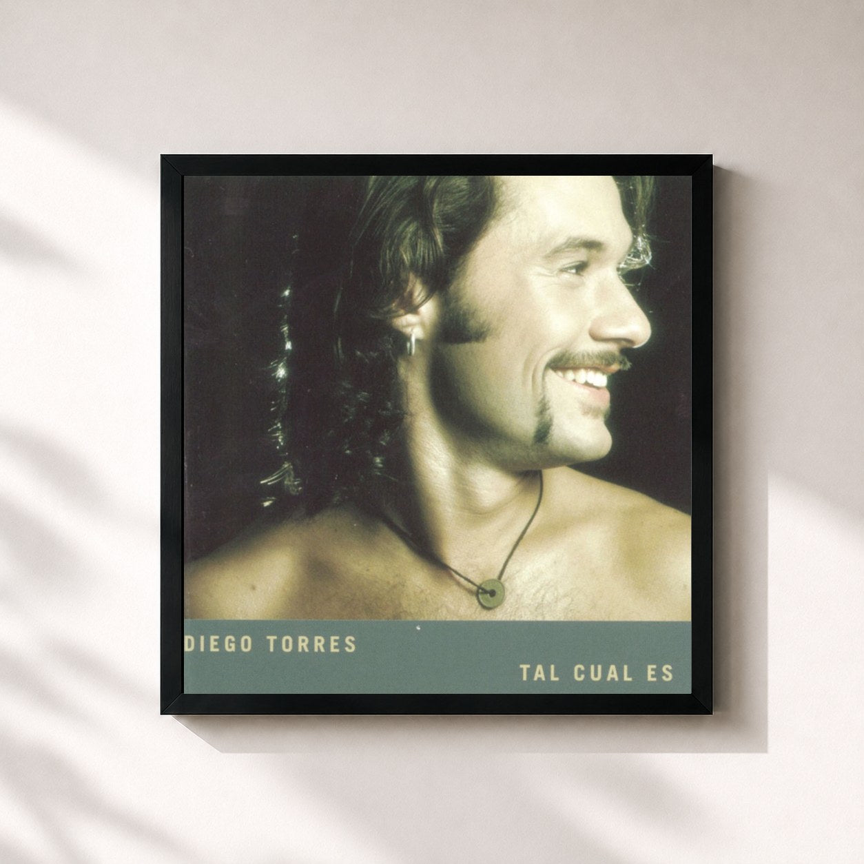 #noir Tableau carré de l'album Tal Cual Es de Diego Torres, cadre noir 32x32 cm