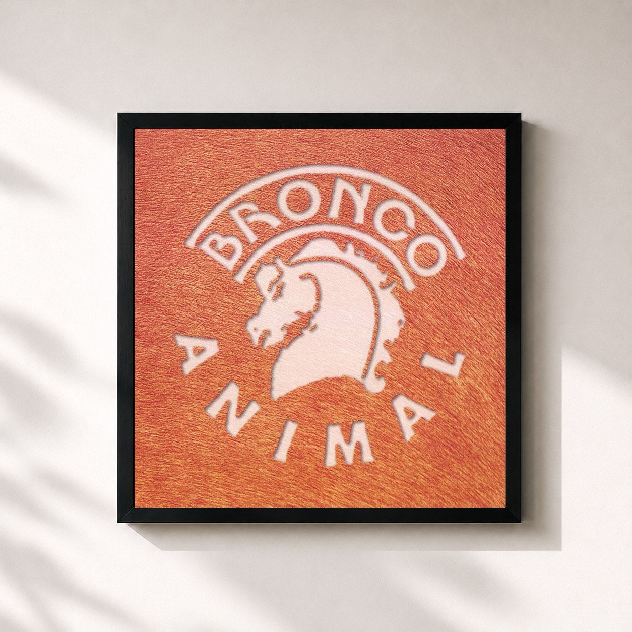 #noir Tableau carré de l'album Animal de Bronco, cadre noir 32x32 cm