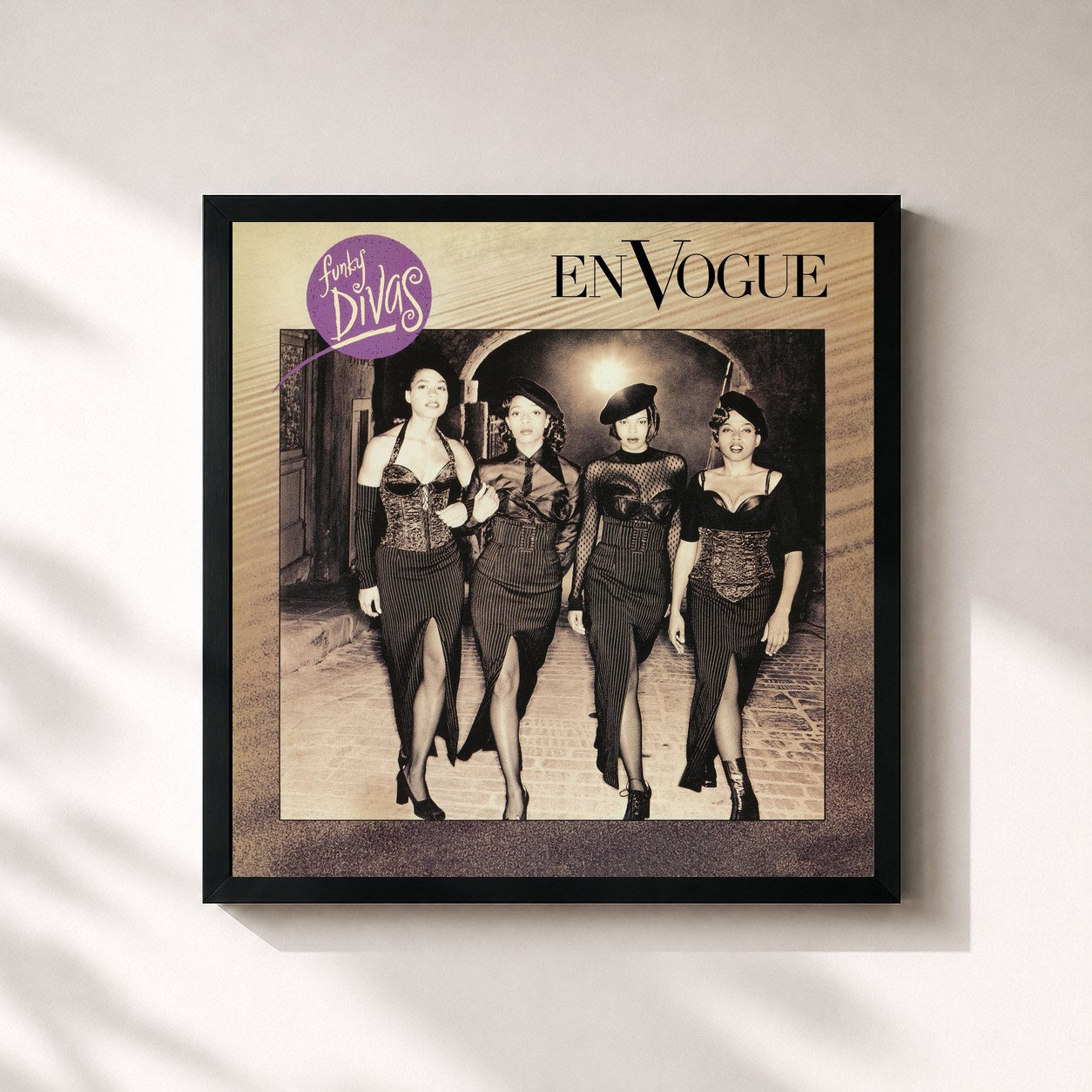 #noir Tableau carré de l'album Funky Divas (Expanded Edition) (2022 Remaster) de En Vogue, cadre noir 32x32 cm