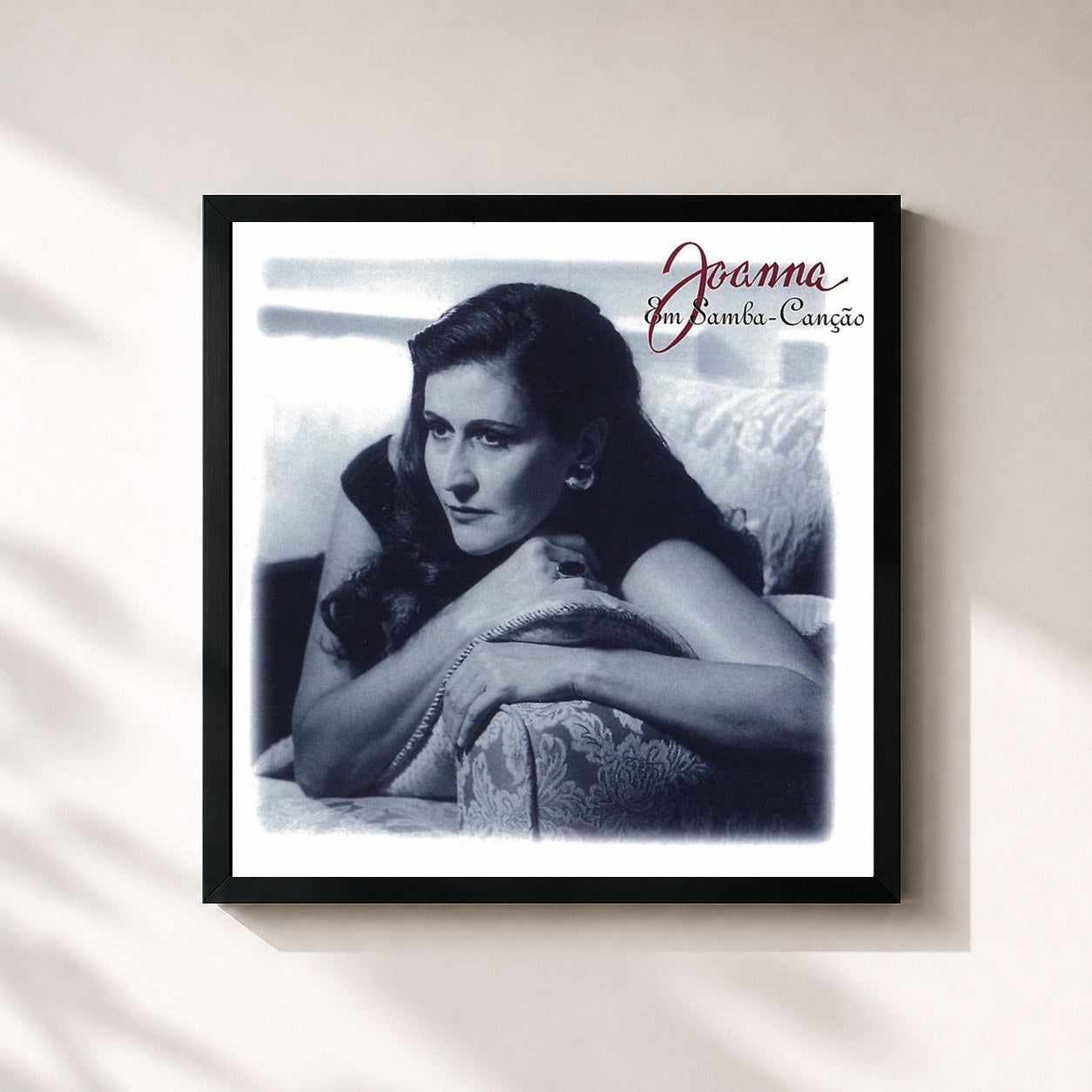 #noir Tableau carré de l'album Joanna Em Samba Canção de Joanna, cadre noir 32x32 cm