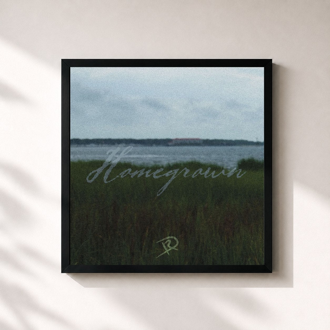 #noir Tableau carré de l'album Homegrown de Darius Rucker, cadre noir 32x32 cm