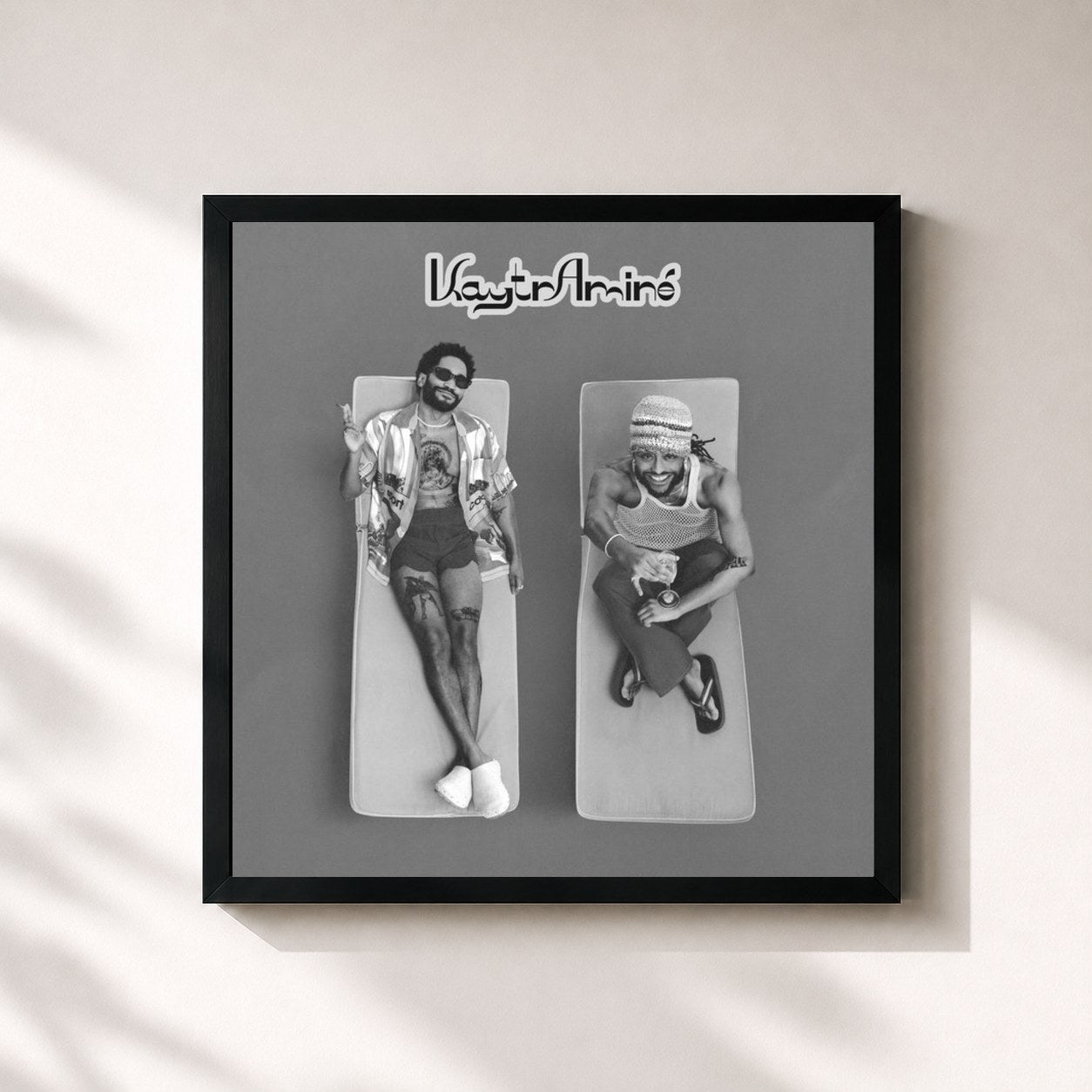 #noir Tableau carré de l'album KAYTRAMINÉ (Instrumentals) de KAYTRAMINÉ, cadre noir 32x32 cm