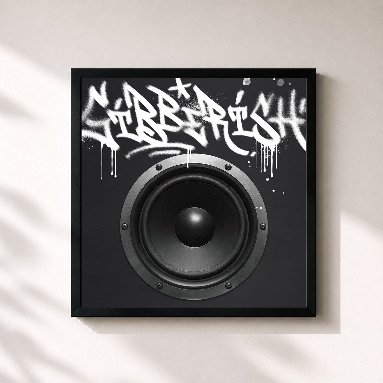 #noir Tableau carré de l'album Gibberish de THE BOYZ , cadre noir 32x32 cm