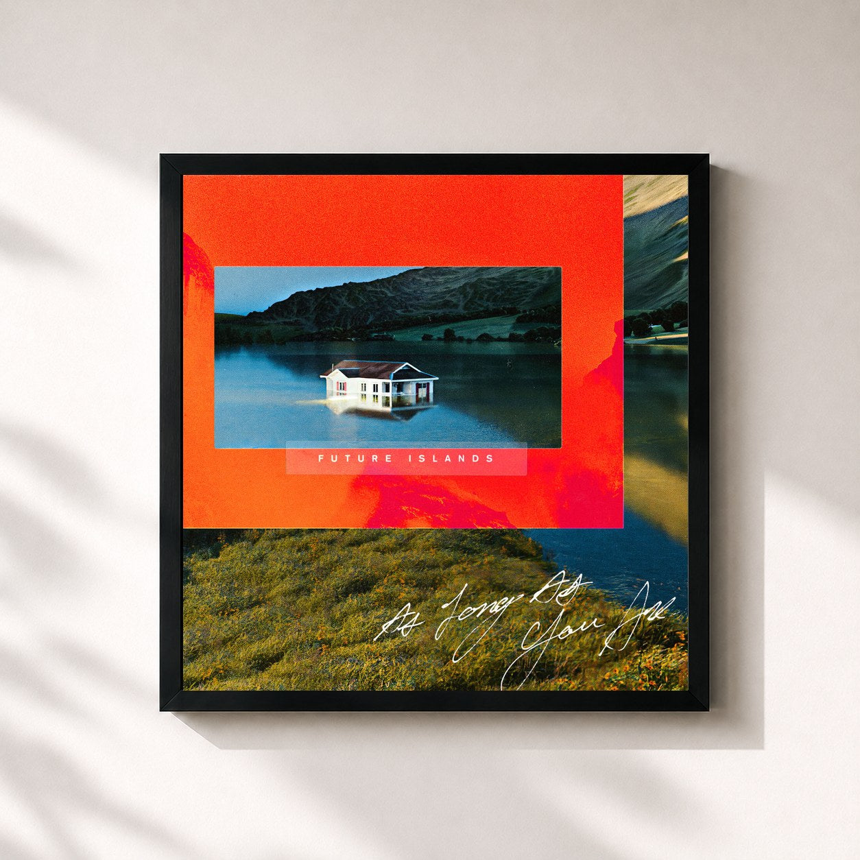 #noir Tableau carré de l'album As Long As You Are de Future Islands, cadre noir 32x32 cm