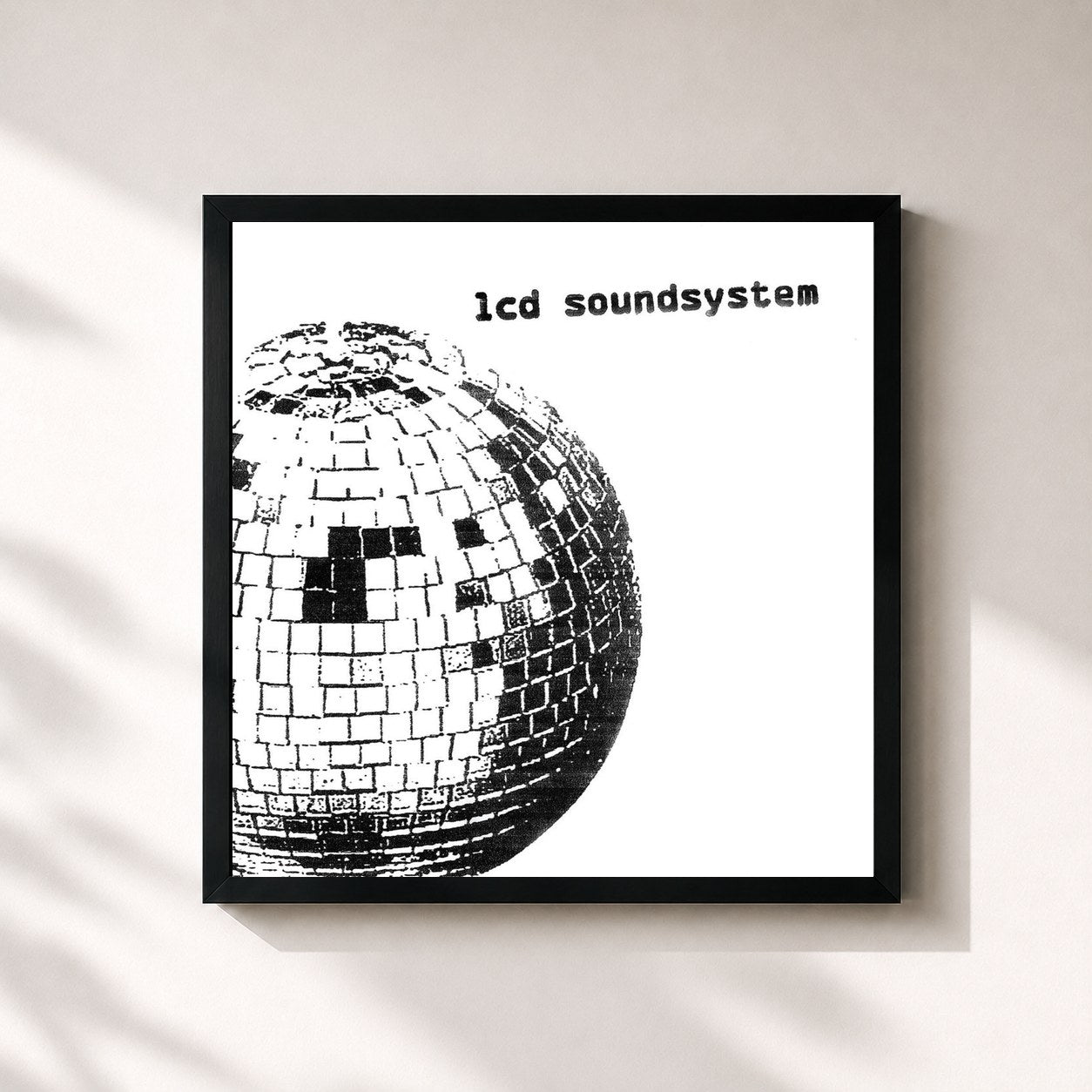 #noir Tableau carré de l'album LCD Soundsystem de LCD Soundsystem, cadre noir 32x32 cm
