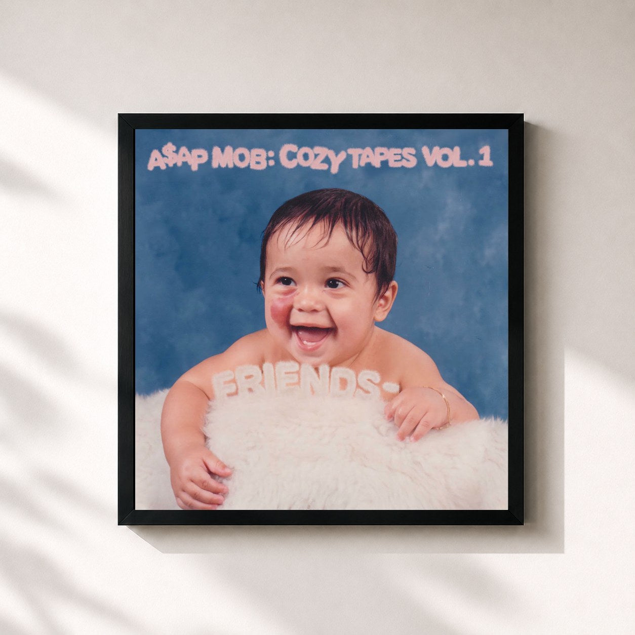 #noir Tableau carré de l'album Cozy Tapes: Vol. 1 Friends - de A$AP Mob, cadre noir 32x32 cm