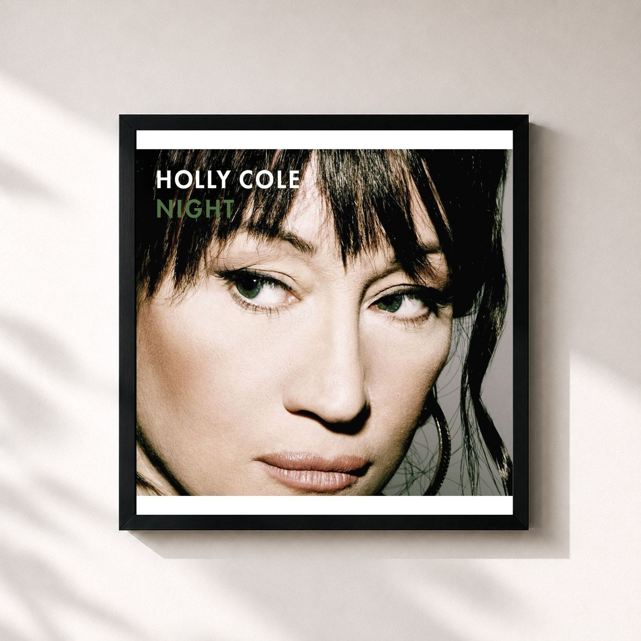 #noir Tableau carré de l'album Night de Holly Cole, cadre noir 32x32 cm