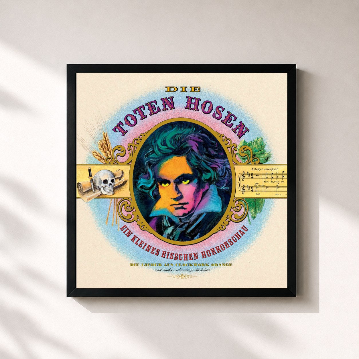 #noir Tableau carré de l'album Ein kleines bißchen Horrorschau (Deluxe-Edition mit Bonus-Tracks) de Die Toten Hosen, cadre noir 32x32 cm