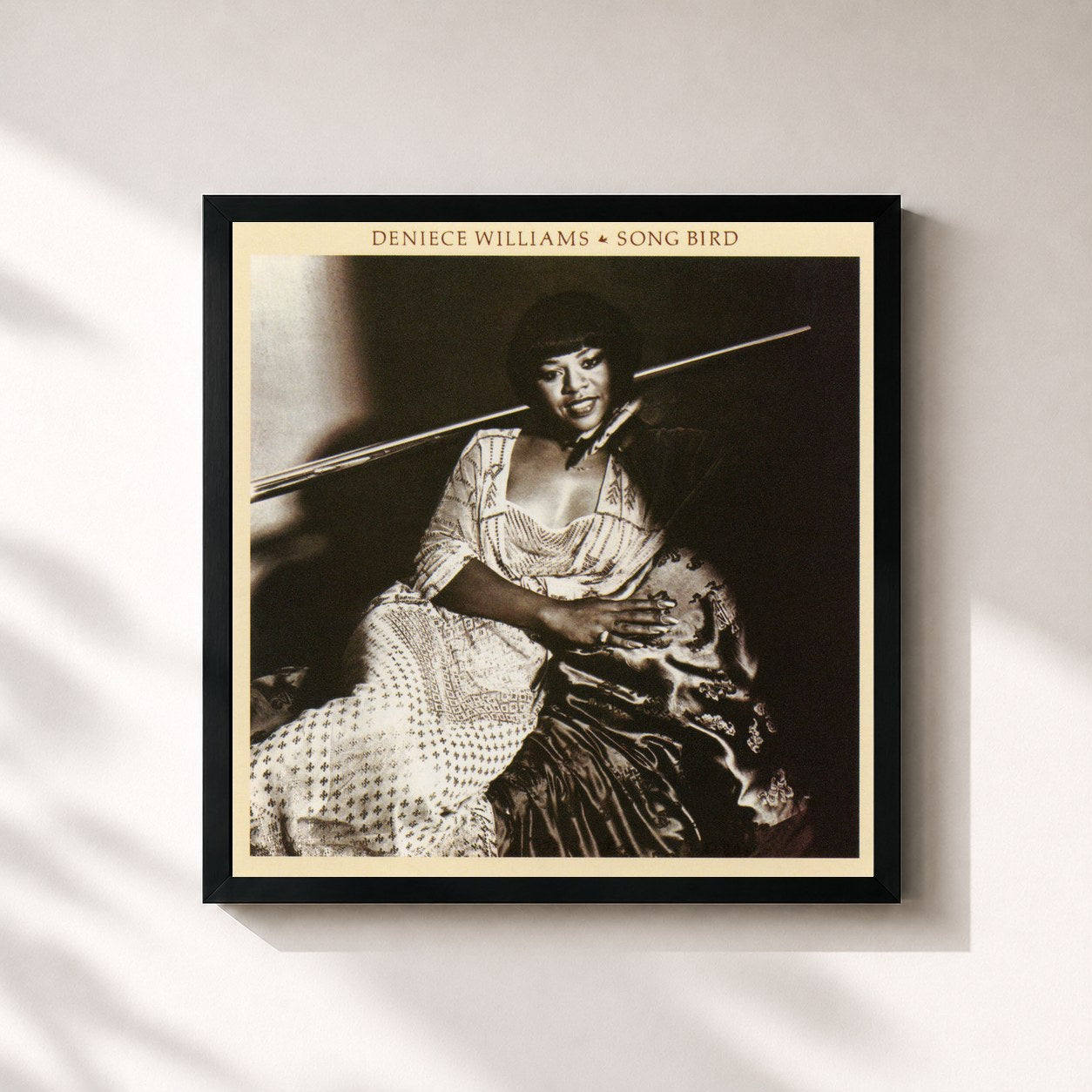 #noir Tableau carré de l'album Song Bird (Expanded Edition) de Deniece Williams, cadre noir 32x32 cm