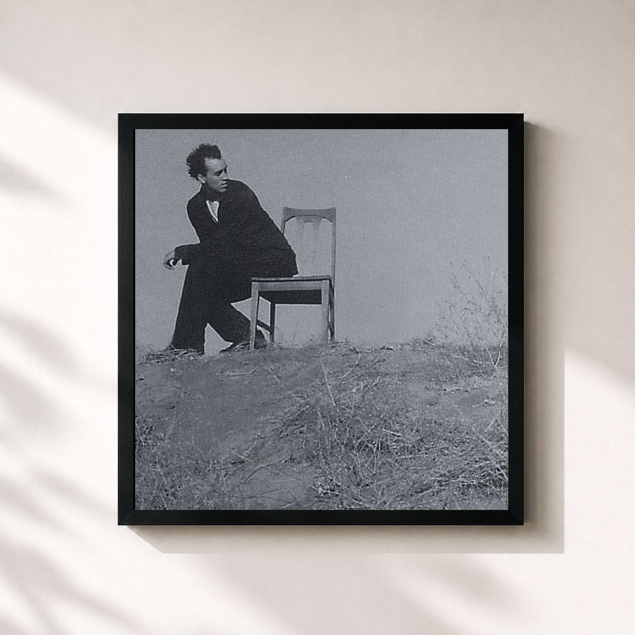 #noir Tableau carré de l'album Tyrone Wells de Tyrone Wells, cadre noir 32x32 cm