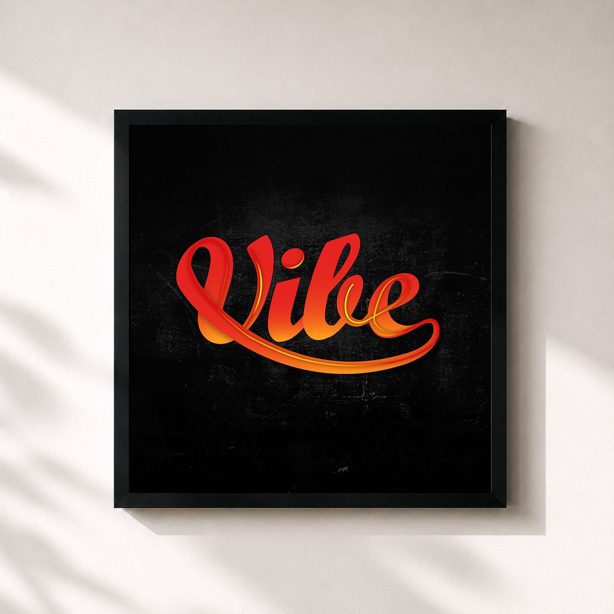 #noir Tableau carré de l'album EP de Vibe, cadre noir 32x32 cm